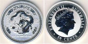 50 Cent Australia (1939 - ) Plata Isabel II (1926-2022)