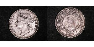 50 Cent British Honduras (1862-1981) Plata Victoria (1819 - 1901)