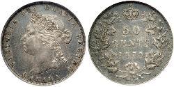 50 Cent Canadá Plata Victoria (1819 - 1901)