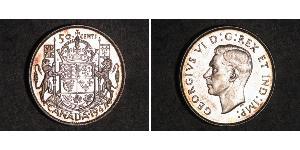 50 Cent Canadá Plata Jorge VI (1895-1952)