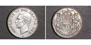 50 Cent Canadá Plata Jorge VI (1895-1952)