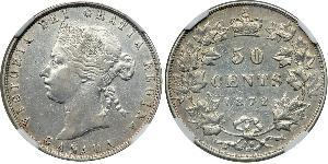 50 Cent Canadá Plata Victoria (1819 - 1901)