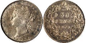 50 Cent Canadá Plata Victoria (1819 - 1901)