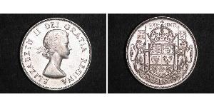 50 Cent Canadá Plata Isabel II (1926-2022)