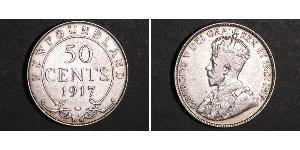 50 Cent Canadá Plata Jorge V (1865-1936)