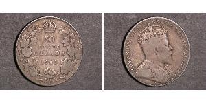 50 Cent Canadá Plata Eduardo VII (1841-1910)