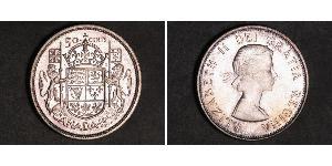 50 Cent Canadá Plata Isabel II (1926-2022)