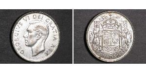 50 Cent Canadá Plata Jorge VI (1895-1952)