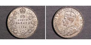 50 Cent Canadá Plata Jorge V (1865-1936)