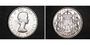 50 Cent Canadá Plata Isabel II (1926-2022)
