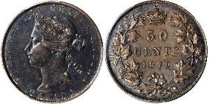 50 Cent Canadá Plata Victoria (1819 - 1901)