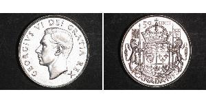 50 Cent Canadá Plata Jorge VI (1895-1952)