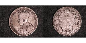 50 Cent Canadá Plata Jorge V (1865-1936)