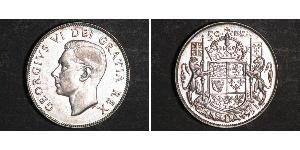 50 Cent Canadá Plata Jorge VI (1895-1952)