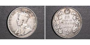 50 Cent Canadá Plata Jorge V (1865-1936)