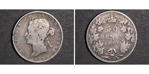 50 Cent Canadá Plata Victoria (1819 - 1901)