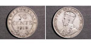 50 Cent Canadá Plata Jorge V (1865-1936)