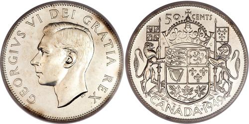 50 Cent Canadá Plata Jorge VI (1895-1952)