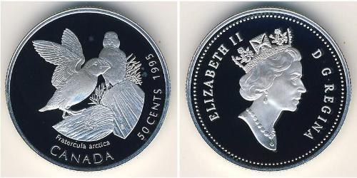 50 Cent Canadá Plata Isabel II (1926-2022)