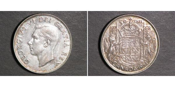 50 Cent Canadá Plata Jorge VI (1895-1952)