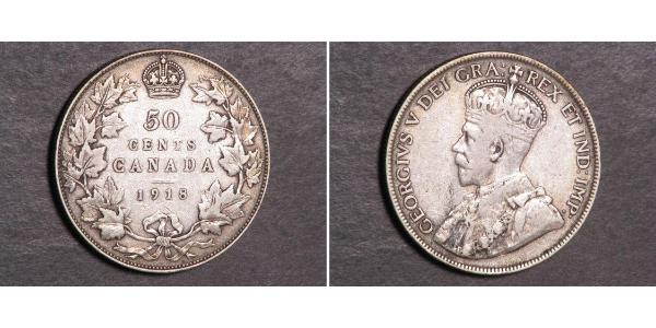 50 Cent Canadá Plata Jorge V (1865-1936)