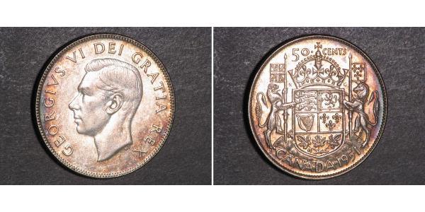 50 Cent Canadá Plata Jorge VI (1895-1952)