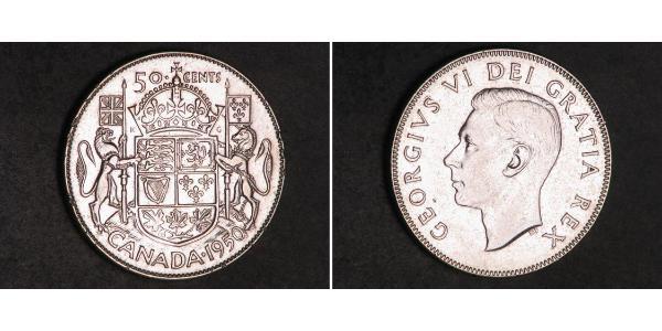 50 Cent Canadá Plata Jorge VI (1895-1952)