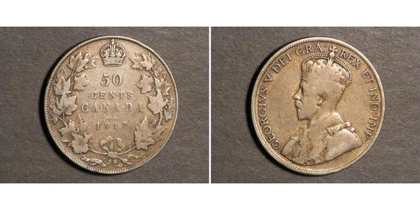 50 Cent Canadá Plata Jorge V (1865-1936)