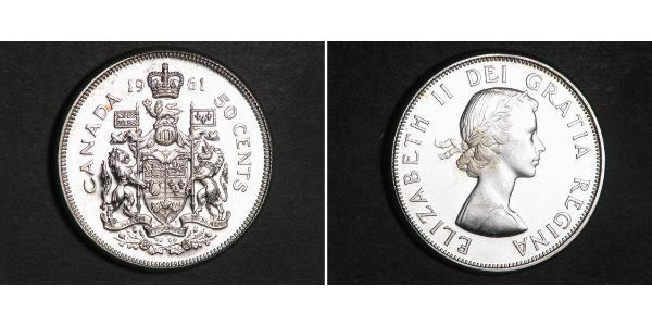 50 Cent Canadá Plata Isabel II (1926-2022)