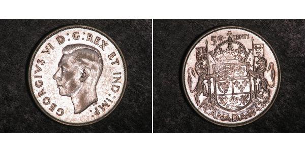 50 Cent Canadá Plata Jorge VI (1895-1952)