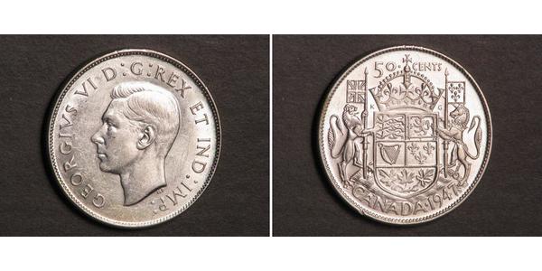 50 Cent Canadá Plata Jorge VI (1895-1952)