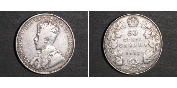 50 Cent Canadá Plata Jorge V (1865-1936)