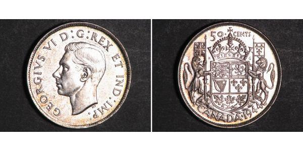 50 Cent Canadá Plata Jorge VI (1895-1952)