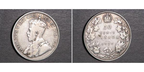 50 Cent Canadá Plata Jorge V (1865-1936)