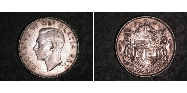 50 Cent Canadá Plata Jorge VI (1895-1952)