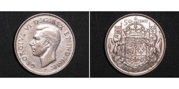 50 Cent Canadá Plata Jorge VI (1895-1952)