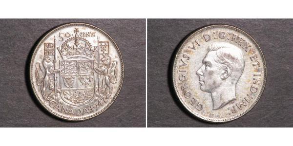 50 Cent Canadá Plata Jorge VI (1895-1952)