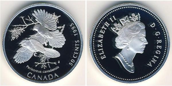 50 Cent Canadá Plata Isabel II (1926-2022)