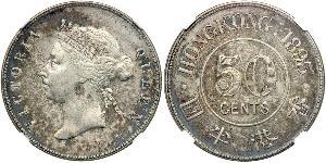 50 Cent Hong Kong Plata Victoria (1819 - 1901)