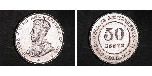 50 Cent Straits Settlements (1826 - 1946) Plata Jorge V (1865-1936)