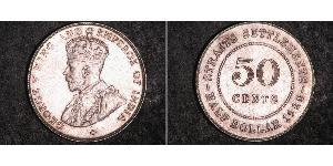 50 Cent Straits Settlements (1826 - 1946) Plata Jorge V (1865-1936)