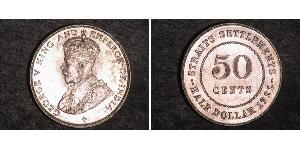 50 Cent Straits Settlements (1826 - 1946) Plata Jorge V (1865-1936)