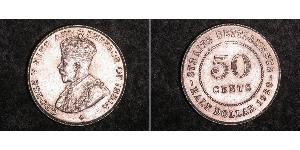 50 Cent Straits Settlements (1826 - 1946) Plata Jorge V (1865-1936)