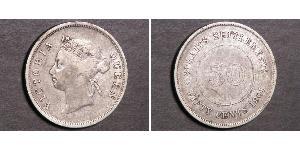 50 Cent Straits Settlements (1826 - 1946) Plata Victoria (1819 - 1901)