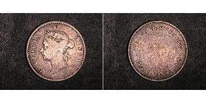 50 Cent Straits Settlements (1826 - 1946) Plata Victoria (1819 - 1901)