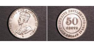 50 Cent Straits Settlements (1826 - 1946) Plata Jorge V (1865-1936)