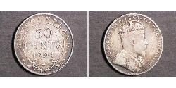 50 Cent Terranova y Labrador Plata Eduardo VII (1841-1910)