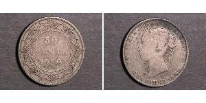 50 Cent Terranova y Labrador Plata Victoria (1819 - 1901)