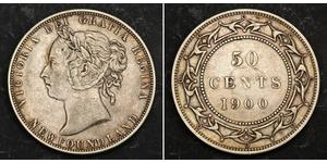 50 Cent Terranova y Labrador Plata Victoria (1819 - 1901)