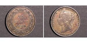 50 Cent Terranova y Labrador Plata Victoria (1819 - 1901)